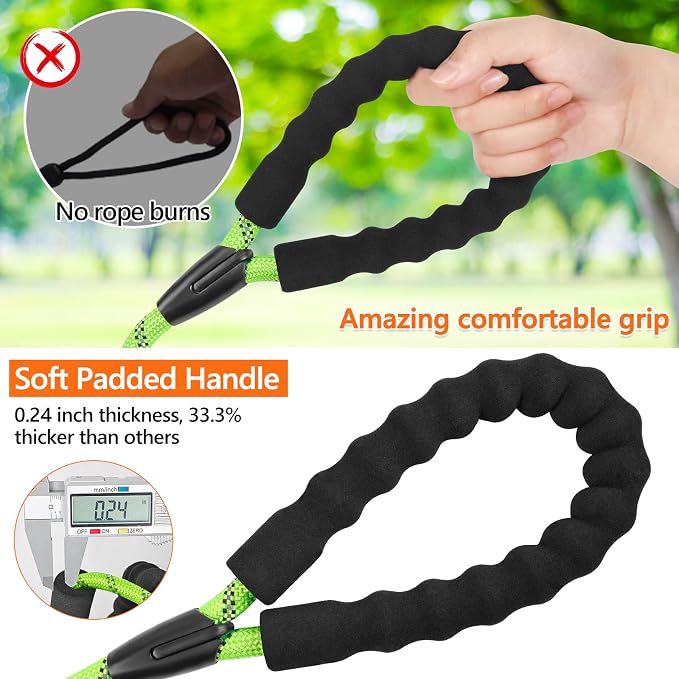 NTR 50FT Dog Long Leash with Swivel Lockable Hook and Comfortable Padded Handle, Dog Training Leash for Walking, Hunting, Camping, Backyard for Small Medium and Large Dogs Green - Image 4