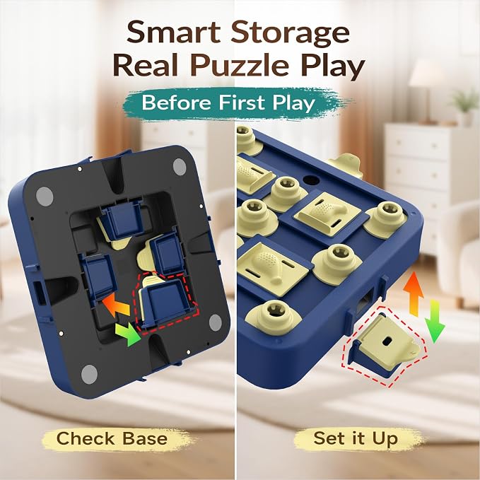 KADTC Dog Chess Puzzle Toy, 3-Levels, Mental Stimulation for Smart Dogs | Large size. Beginner-to-Advanced challenge beats boredom, burns energy, builds focus, slows eating, rewards sharper thinking. - Image 7