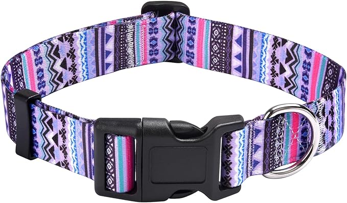 Mihqy Dog Collar for Small Dogs, Fashion Design, Purple Bohemia,S | Neck Fit 9.8"-15.7", Multiple Patterns，4 Sizes for Small Medium Large Dogs, Comfortable for Walks and Outdoor Hikes by Mihqy