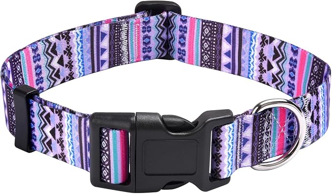 Mihqy Dog Collar for Large Dogs, Fashion Design, Purple Bohemia,L | Neck Fit 14.9"-24.8", Multiple Patterns，4 Sizes for Small Medium Large Dogs, Comfortable for Walks and Outdoor Hikes by Mihqy