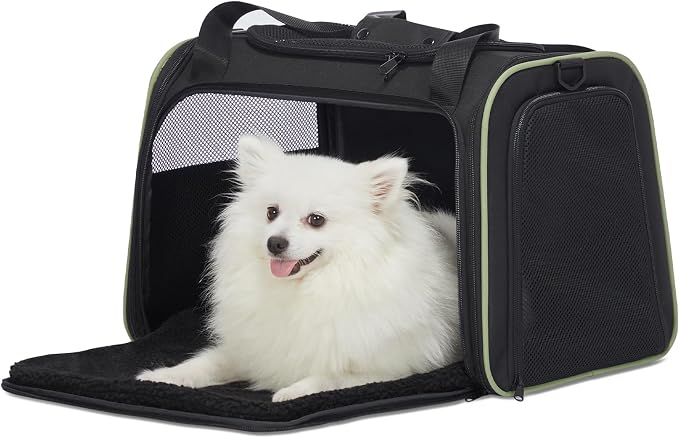 PETSFIT Large Cat Carrier, Dog Carrier up to 25Lbs, Pet Privacy Protection Travel Pet Carrier for Medium and Large Cats, Small Dogs, Puppies (Large, Black) by Petsfit