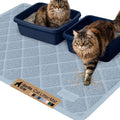 GORILLA GRIP Cat Litter Box Mat, 47x35, Cushioned Coil Mesh Litter Trapping Mats, Scatter Control Supplies for Less Mess, Phthalate Free, Ultra Deep Catch Grooves, Rinse or Vacuum to Clean, Light Blue by Unknown