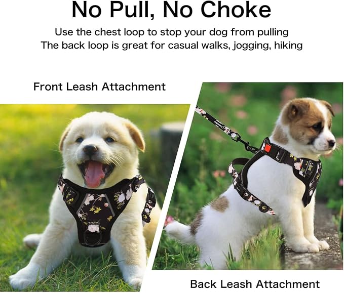 Petmolico No Pull Dog Harness, Leash & Poop Bag Holder, Small, Yellow Peach | Reflective Vest, Easy Control Handle, Adjustable Fit, For Small Breeds & Puppies - Image 3
