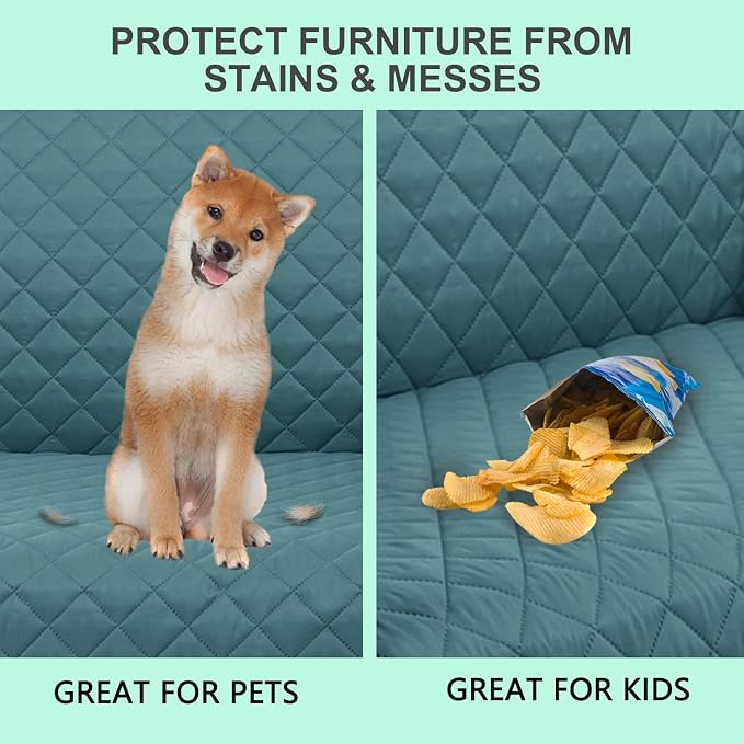 Reversible Chair Covers for Recliner Oversized, Blue/Beige | Recliner Oversized Covers for Living Room with Elastic Straps, Water Repellent, Chair Protectors Covers for Dogs - Image 5
