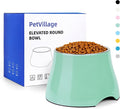 Dog Bowls,Cone Friendly Non-Slip Single Dog Bowl with Stainless Steel Inner, Raised Bowls for Small and Medium Dogs Spaniel Dogs Long Ear, High Capacity, L/3 Cups Mint Green by Petvillage