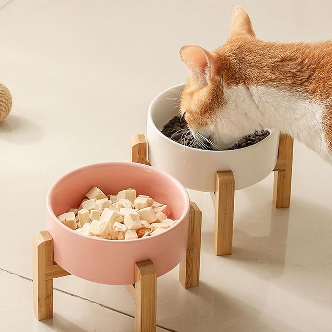 Petygooing 28 OZ Pink Elevated/Raised Ceramic Dog Bowl for Small and Medium Breeds, Dog Food Water Dish with Stand,Pet Feeding Bowl with Anti Slip Rubber for Cats Small and Medium Dogs (3.6 Cups) - Image 6