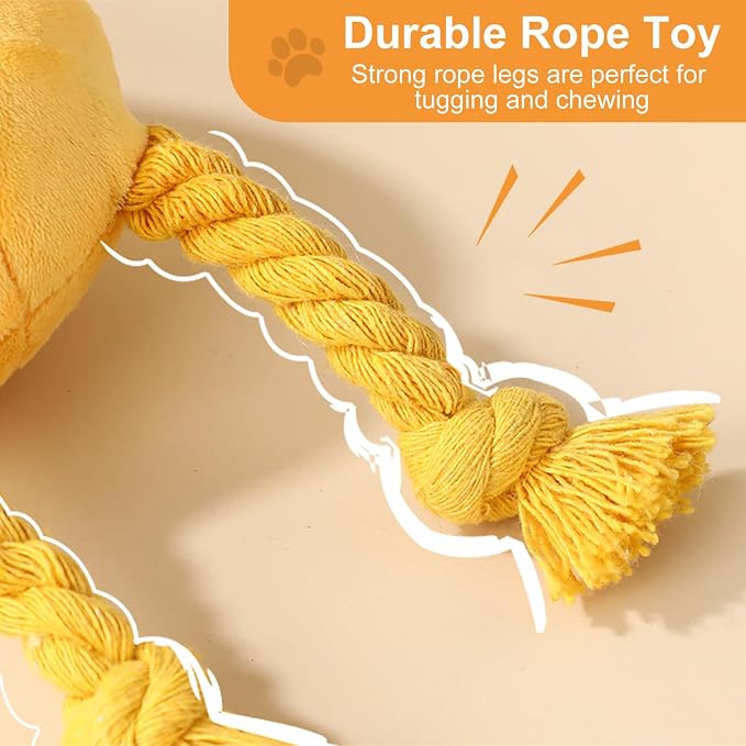 lilfrd 2 Pack Squeaky Rope Plush Dog Toys for Small Medium Puppies | Tug Chew Play, Boredom Relief, Small Medium Breeds, Puppy Toys to Keep Them Busy - Image 3