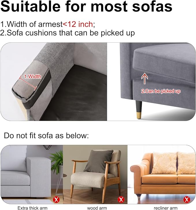 Cat Scratch Couch Protector with Natural Sisal for Protecting Couch Sofa Chair Furniture,Couch Protector from Cat Claws 23.6" L*19.7" W(Light Grey/Right Hand) - Image 4
