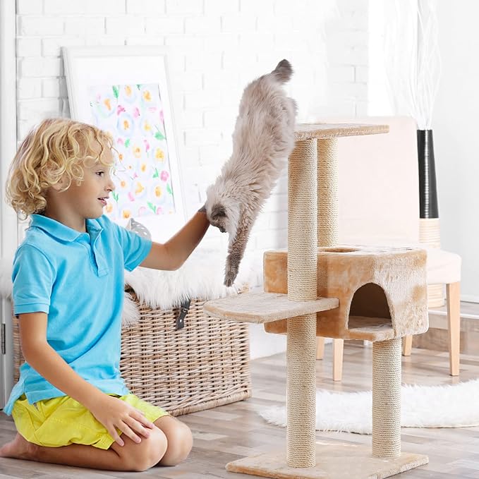 4 PCS M8 Cat Scratching Post Replacement, 15.7 x 3.1 Inch Sisal Pole Cat Tree Replacement Post with Screws, Refill Scratcher Posts for Indoor Kitten Tree Tower Spare Cat Furniture Protector - Image 7