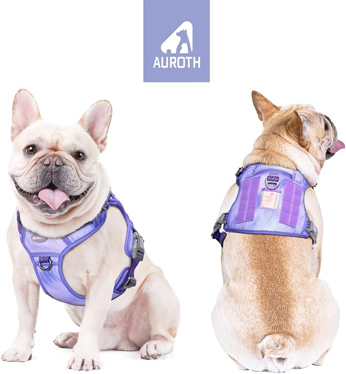 AUROTH Dog Harness for Small Medium Dogs, Tactical No Pull Dog Vest | No Choke, Heavy Duty, Reflective, Military K9, Adjustable, Handle, Easy Control for Walking, Army yellow, Small - Image 2
