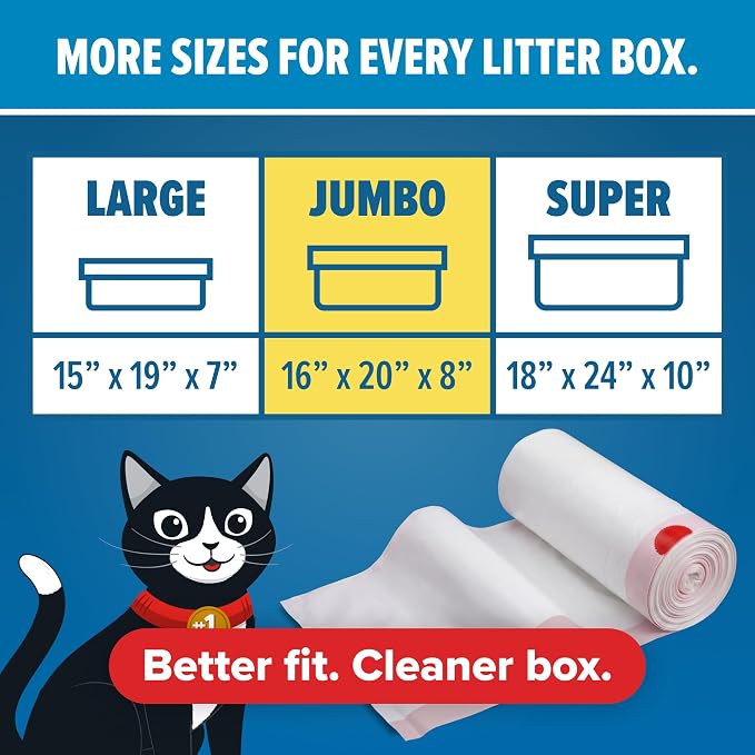 Jonny Cat Litter Box Liners Heavy Duty, Tear & Leak Resistant Jumbo 15ct - Image 2