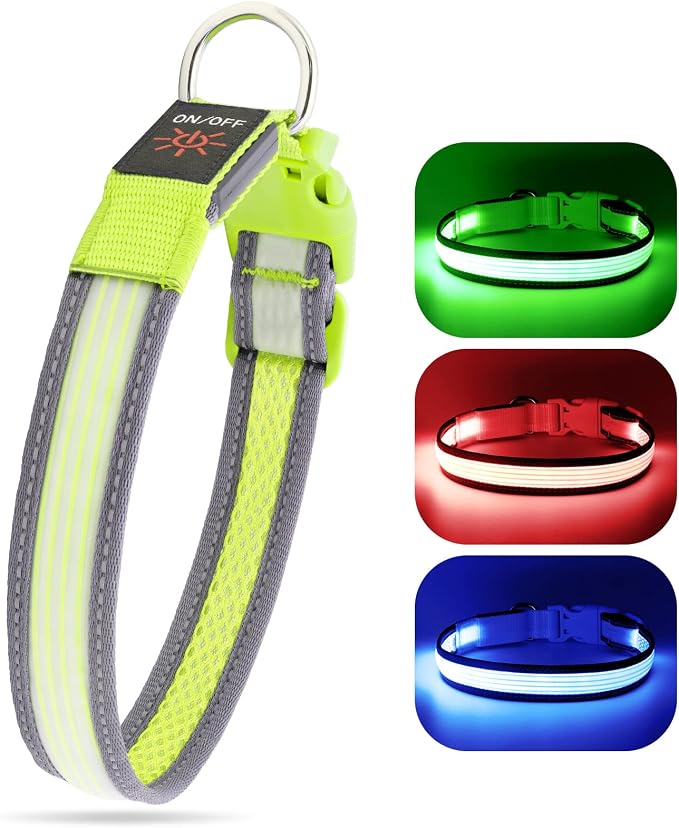 LED Dog Collar, Dog Light Up Collar,for Night Walking (Large, Green-2) | Full Adjustable,Waterproof,Nylon,Soft,Super Bright Light Collars for Small Medium and Large Dogs,USB C to Charge - Image 8