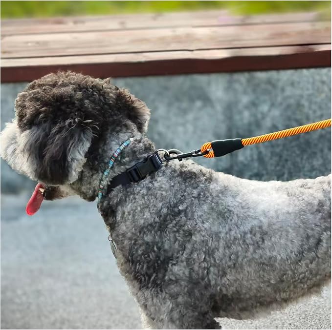 MayPaw Heavy Duty Rope Dog Leash, 3/4/5/6/7/8/10/12/15 FT Nylon Pet Leash, Soft Padded Handle Thick Lead Leashes for Large Medium Dogs (Orange, 1/2" * 8') - Image 5