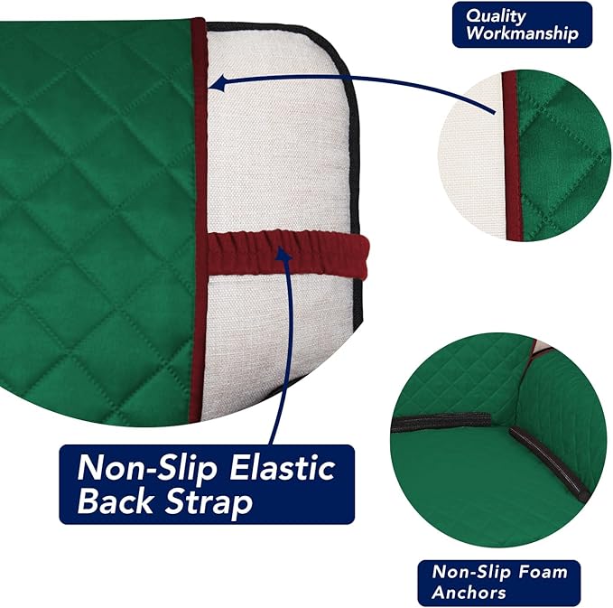 PureFit Reversible Chair Sofa Cover Dog Couch Covers for Sofa, 25.5 in | Green/Red, Water Resistant Couch Protector, Washable Pet Couch Cover with Non Slip and Elastic Straps For Kids - Image 3