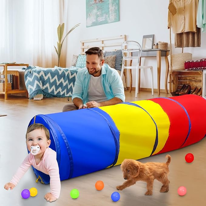 TIKTENT Kids Play Tunnel for Toddlers Colorful Pop Up Crawl Tunnel Toy | Collapsible Gift for Girl Boy Birthday Gift, Indoor Outdoor Toddler Children or Dog - Image 2