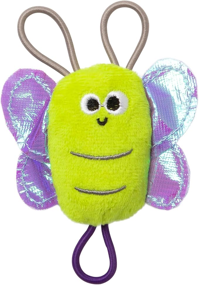 MAD CAT Slingshot Critters Butterfly Plush CAT Toy with Catnip | Plush launcher style play, stretch and send it flying, sparks natural hunting instincts, engaging for felines, pack of 1 - Image 2