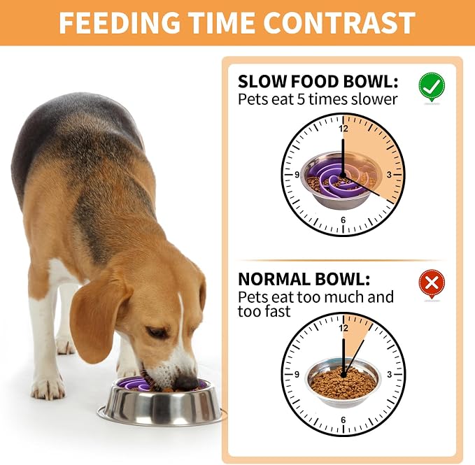 Slow Feeder Dog Bowls Insert, Bestalk Soft Silicone Slow Eating Feeder Insert with Suction Cups for Small, Medium and Large Dogs, Fit into Basic and Elevated Bowls - Image 2