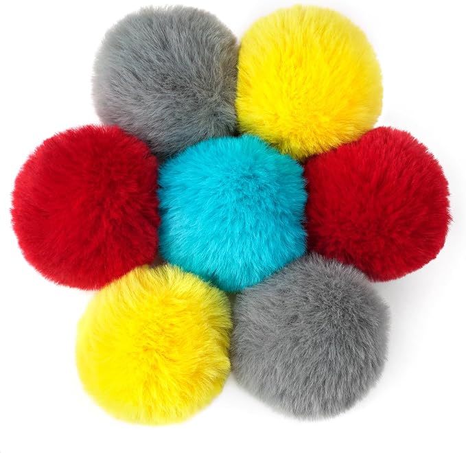 CHIWAVA 24PCS 1.8" Catnip Furry Cat Toys Ball Soft Pom Pom Balls Kitten Toy | Assorted Color Chasing Quiet Play, Lightweight Interactive Fetch Balls, Great for Indoor Kitten Activity Daily Plays - Image 4