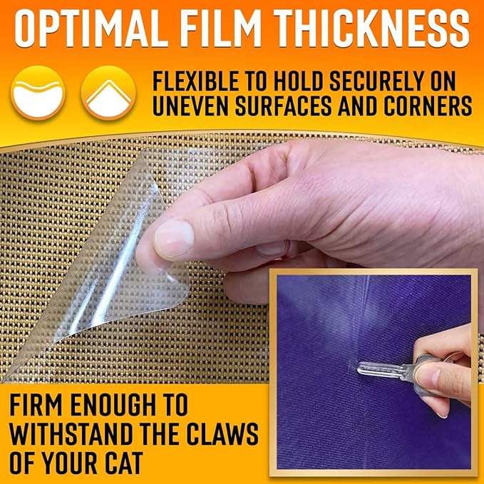 Heavy Duty Cat Scratch Deterrent Furniture Protectors for Sofa, Doors, Clear Couch Protectors from Cats Scratching, Anti Cat Scratch Tape Guards (Transparent, 10 Sheets 17x12) - Image 7