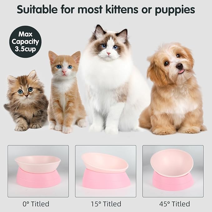 Bulldog Bowl Anti-Slip Dog Cat Dish Detachable Rubber Dog Bowl Pet Sterile Tilted Pet Feeder Slope Base - Image 3