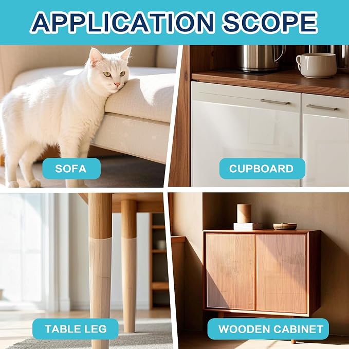 Thicken Vinyl Anti Cat Scratch Furniture Protector，165’’ X 12.4’’ Cat Scratch Deterrent for Furniture, Single Side Couch Protector for Sofa, Couch, Carpet, Door and Chair - Image 5