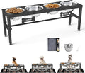 SHAINFUN Adjustable Height Dog Bowl Stand with 4 Bowls for Multi-Dog Homes– Elevated Dog Bowls for Large Breeds with Anti-Slip Mat, Raised Feeding Station with Stainless Steel Bowls by SHAINFUN