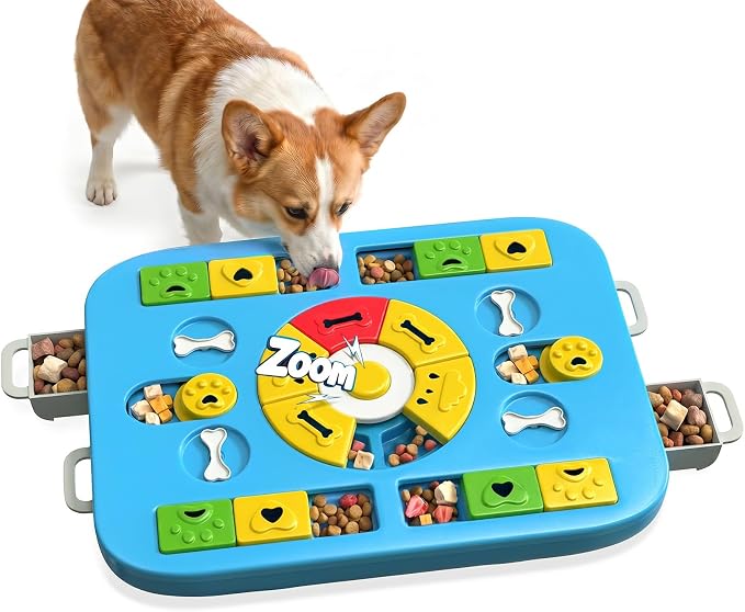 Dog Puzzle Toy, Treat Dispensing Dog Enrichment Toys, Blue | Interactive IQ Brain Stimulation, Slow Feeder Treat Dispenser, Non-Slip Durable, For Small Medium Large Dogs Cats Puppies by BlanlodyPetSupplies