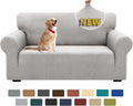 XINEAGE Stretch Jacquard Loveseat Cover, Non Slip Sofa Slipcover for Dog | High-Stretch Fabric. Wear-Resistant, Pet Friendly. Easy Install & Washable for Living Rooms, Offices.Sliver Gray by XINEAGE