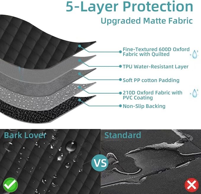 Bark Lover Deluxe More Durable Waterproof Backseat Protector, High Heat Resistant and Nonslip Back Seat Cover for Dogs Kids, Universal Size Fits Cars, Trucks, SUVs - Image 6