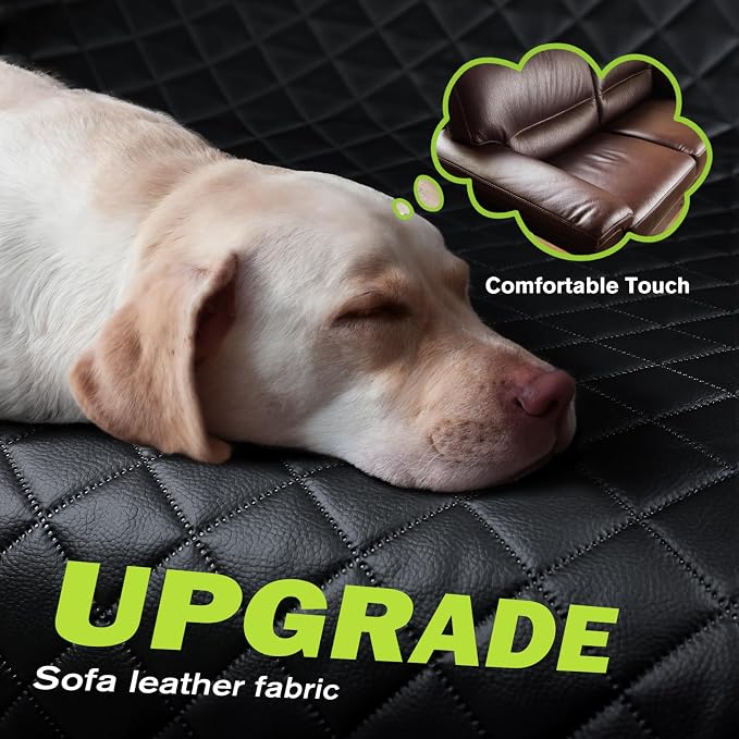 Pecute Back Seat Extender for Dogs 56.29 * 28.74 in, Car Window Fixing for Maximum Car Protection, Leather Fabric Dog Car Seat Cover for Back Seat, Waterproof, Scratch-Resistant, Support to 330 lbs - Image 4