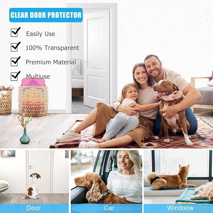FTSTC Door Protector from Dog Scratching, [Thicken Vinyl] Heavy Duty Claw Guard Door Protector, Flexible Couch Corner Door Claw Shield for Cat, Anti-Scratch Guard for Furnitures(130in X 8.3in) - Image 5