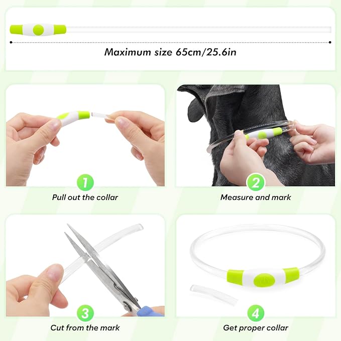Light Up Dog Collar (Green 70cm) | USB Rechargeable LED Dog Collar for Night Walking, Cut-to-Fit Glowing Safety Collar for Small, Medium & Large Dogs - Image 4