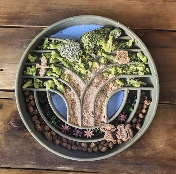 OHMO Slow Feeder Dog Bowl, 7.9" Lick Mat for Dogs, Tree of Life, Camo Green | Cat Slow Feeder Bowl, Anti Choking, Enrichment Toys, Easy Clean BPA-Free Silicone Feeding Bowl, Boredom and Anxiety Reducer - Image 5