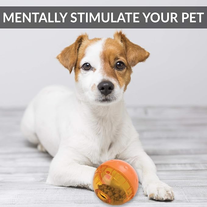 Our Pets IQ Treat Ball Interactive Food Dispensing Dog Toy, Assorted Colors (Pack of 2) - Image 2
