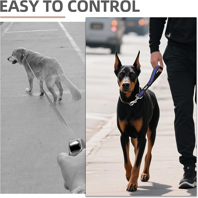 PUPTECK Reflective Short Dog Leashes 3 Pack for Walking and Training | Heavy Duty Clip with Soft Padded Handle for Medium Large Dogs Traffic Control - Image 5