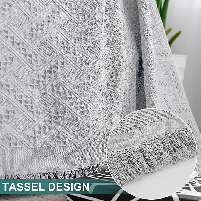 MYSKY HOME Light Grey Sofa Covers for 3 Cushion Couch Geometrical Couch Cover Living Room Sofa Throws Sofa Slipcovers for Pets, Kids (X-Large, 91" x 118", Light Grey) - Image 4