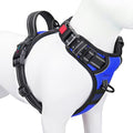 No Pull Dog Harness Medium Reflective Front Clip Vest with Handle | Adjustable 2 Metal Rings 3 Buckles,[Easy to Put on & Take Off](M, Royal Blue) by PHOEPET