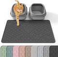 Large Cat Litter Mat, 31.5x23.6 Black, Premium Silicone Rubber, Waterproof & BPA-Free, Traps Litter, Easy to Clean, Keeps Floors Tidy by OHMO