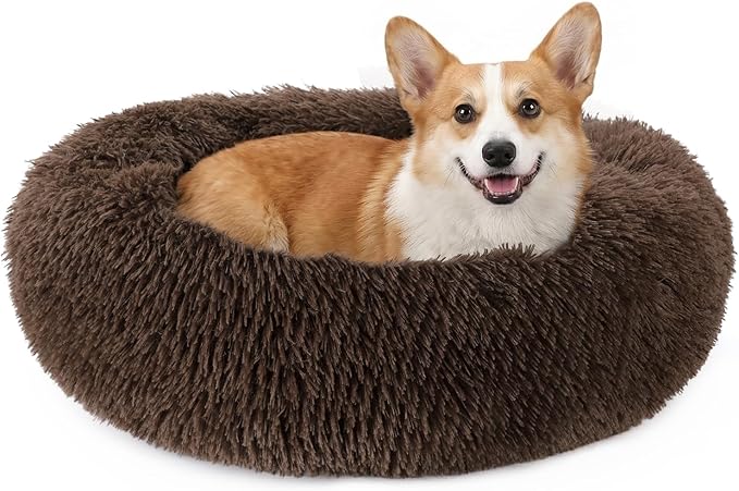 MIXJOY Orthopedic Dog Bed Comfortable Donut Cuddler Round Pet Beds Ultra Soft Washable Dog and Cat Cushion Bed (30'', Coffee) by MIXJOY