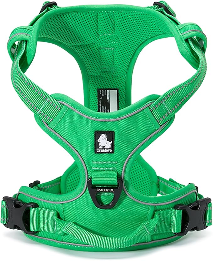 TRUE LOVE Adjustable No-Pull Dog Harness Reflective Pup Vest Harnesses Comfortable Control Brilliant Colors Truelove TLH5651(Grass Green,XL) | Front Clip, No-Choke, Soft Padded, Control Handle, Anti Escape, Dog Car Harness, Walking and Training, Escape... - Image 2