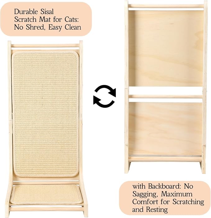 L-Shaped Sisal Cat Scratcher Pad - Indoor Cat Scratching Board & Furniture Protector - Image 5