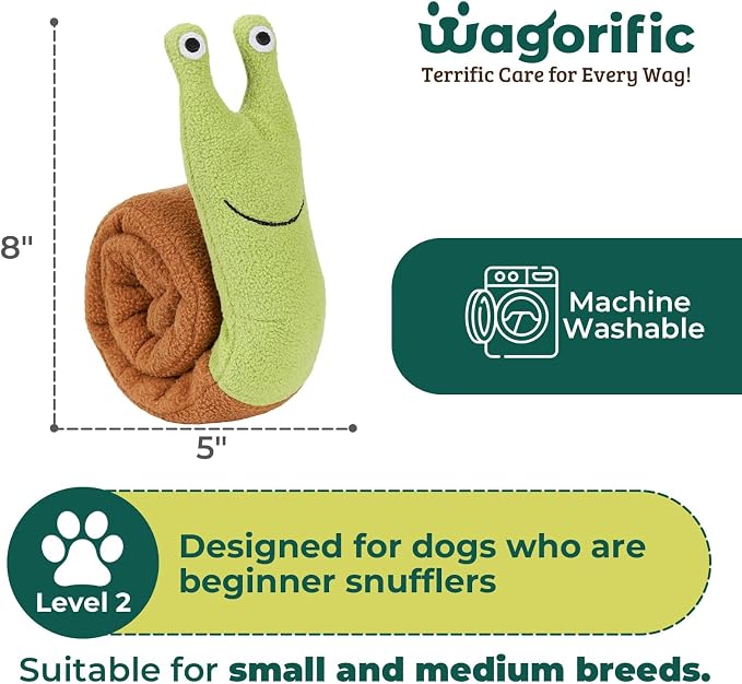 Snail Plush Dog Snuffle Toy, Squeaky Treat Dispensing Puzzle Toy for Small and Medium Breeds, Mental Enrichment - Image 5