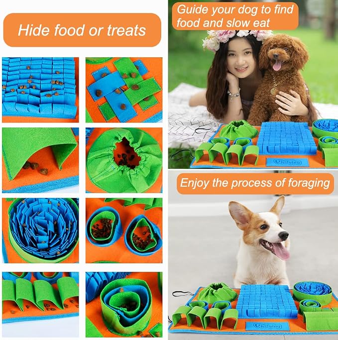Vivifying Snuffle Mat for Dogs, Interactive Dog Puzzle Toy for Boredom and Mental Stimulation, Enrichment Feeding Game Sniff Mat Helps Slow Eating and Keep Busy - Image 4
