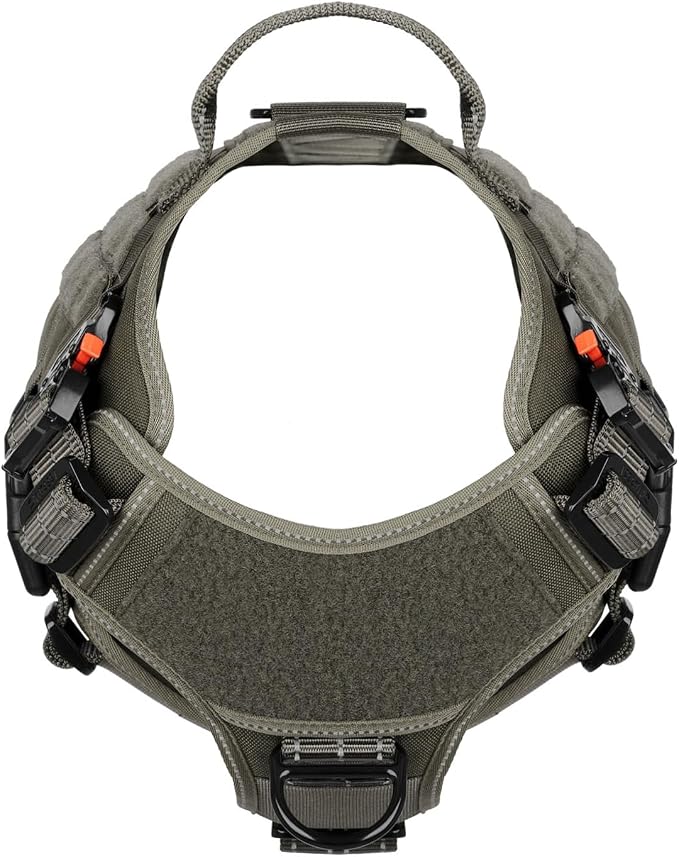 ICEFANG Tactical Dog Harness,for X-Large Dogs,Reflective No Pull Dog Vest | with Control Handle, Adjustable,Front Hook,2 Leash Clips,No Choke,Soft Padded,MOLLE Panel,Green,X-Large - Image 3