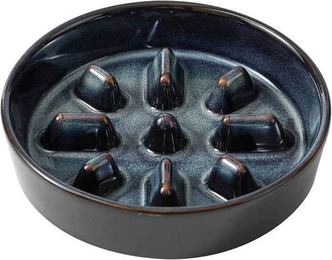Havniva Ceramic Slow Feeder Dog Bowls, Dog Bowl Slow Feeder | 1.2 Cups Dog Slow Feeding Bowls for Small Dogs, Puzzle Dog Food Bowls for Fast Eater, Pet Slow Feeding Dish, Non-Slip by Havniva