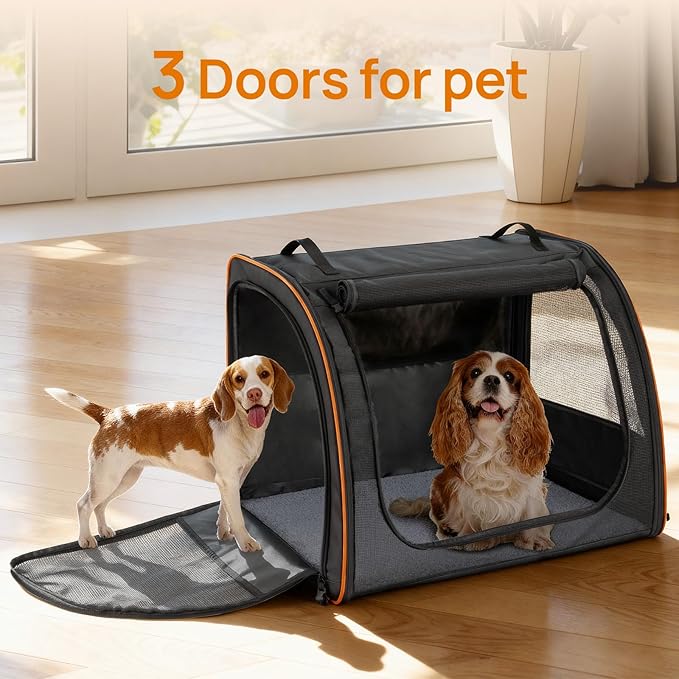 Dog Car Seat, Enclosed Carrier for Pets Travel Safety Dog Crate Soft-Sided Covered Car Kennel Carrier for Backseat for Medium Dogs - Image 5