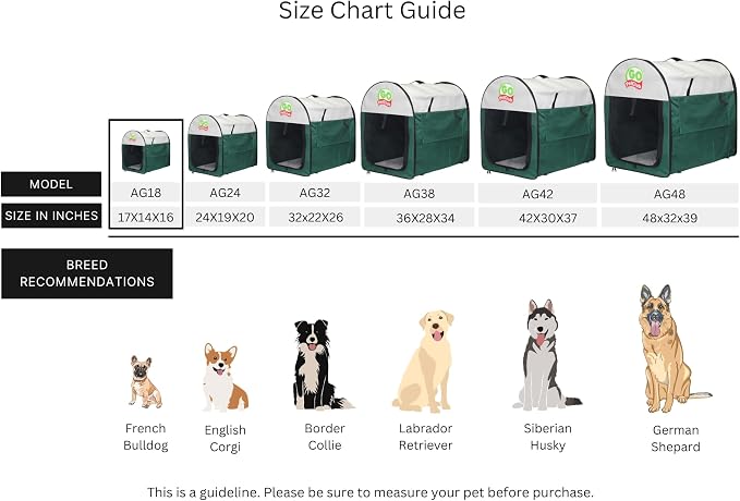 Go Pet Club 18" Rounded Top Soft Collapsible Dog Crate, Portable Pet Carrier, Thick Padded Pet Travel Crate for Indoor & Outdoor, Soft Sided Pet Foldable Kennel Cage with Durable Mesh Windows, Green - Image 6