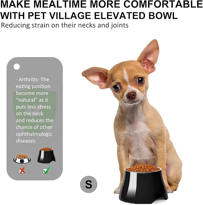 Dog Bowls,Cone Friendly Non Slip Single Dog Bowl with Stainless Steel Inner, Raised Bowls for Small Dogs Spaniel Dogs Long Ear, High Capacity, S/1 Cup Black - Image 3