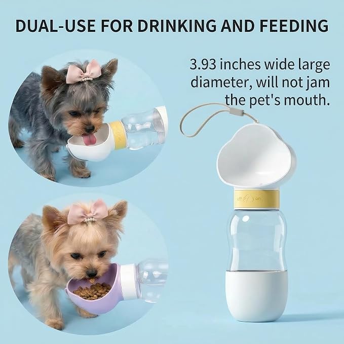 Portable Dog Water Bottle, Travel Bowls, Doggy Food Container | Puppy Drinking Bottle Dispenser | Small Dogs Needs | Gift for Dog Lover | Pet Travel Essentials Boy Dog Accessories - Image 3