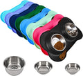 Dog Bowls 2 Stainless Steel Bowl for Pet Water and Food Feeder with Non Spill Skid Resistant Silicone Mat for Pets Puppy Small Medium Cats Dogs by Juqiboom
